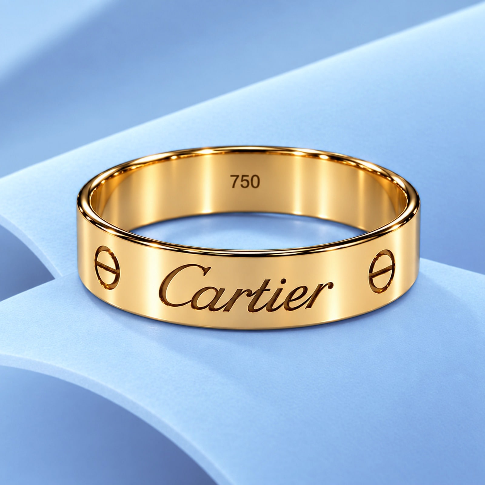 Gold ring in the style of cartier