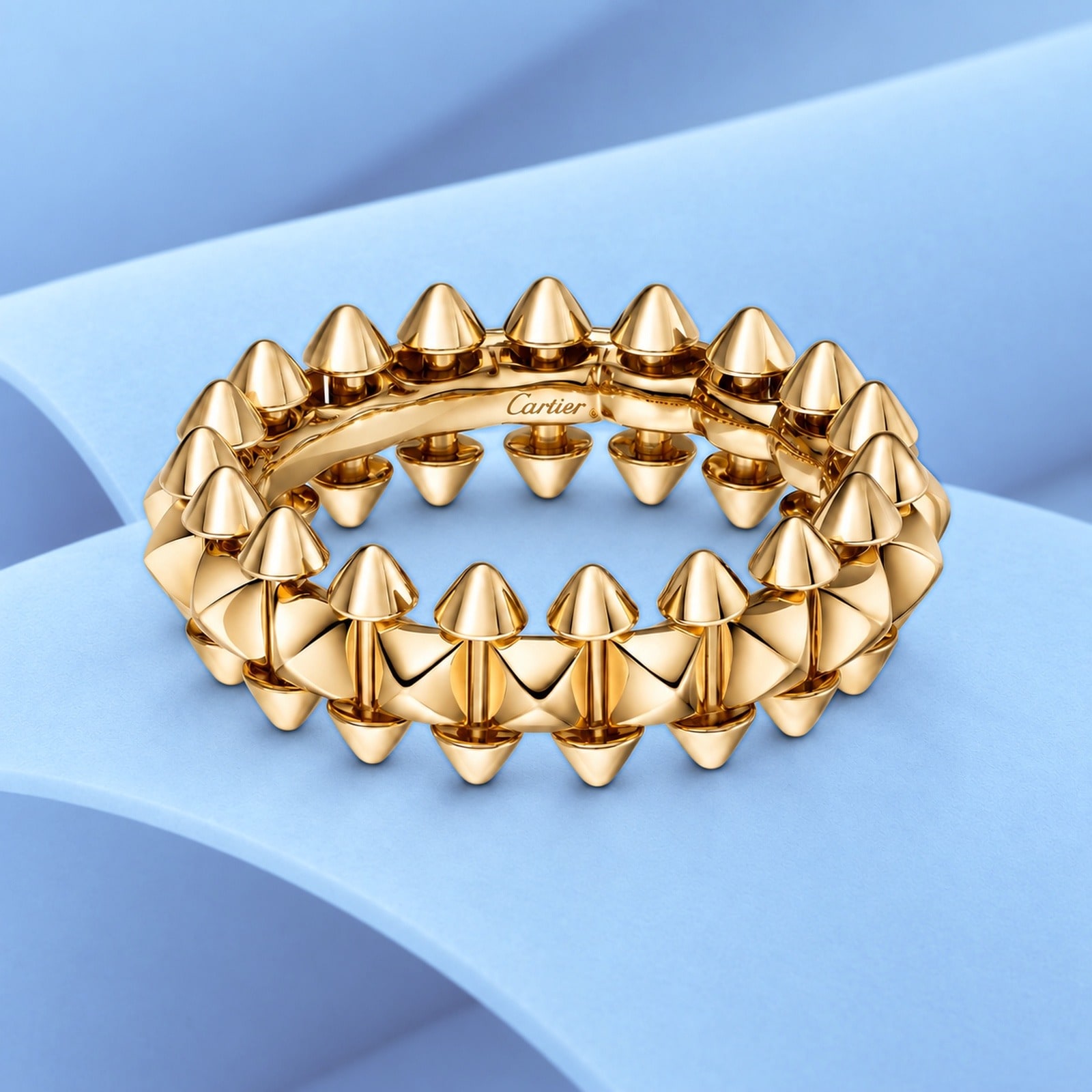 Gold ring in the style of cartier