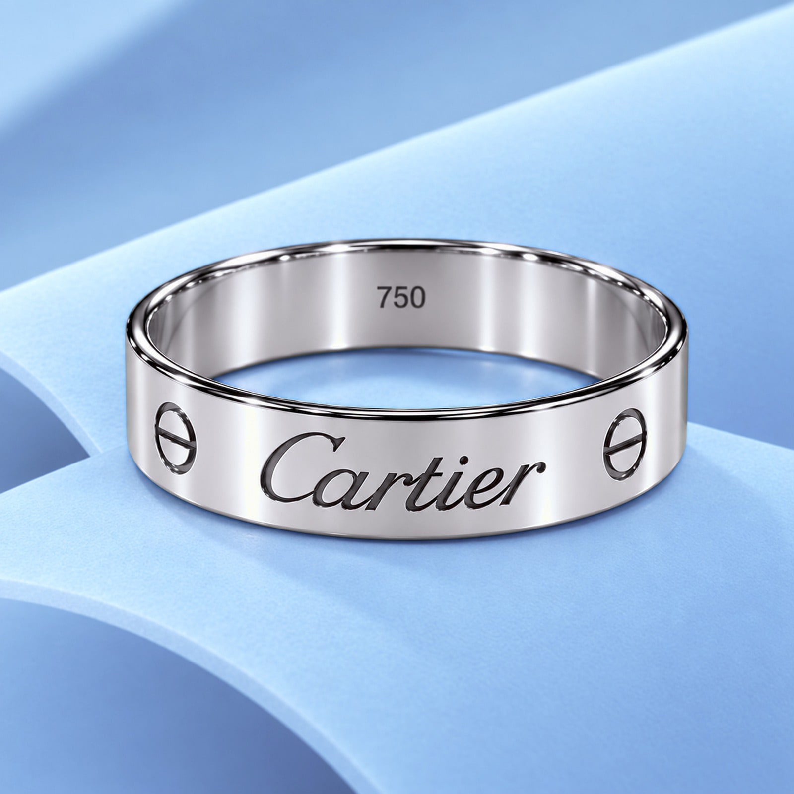 Gold ring in the style of cartier