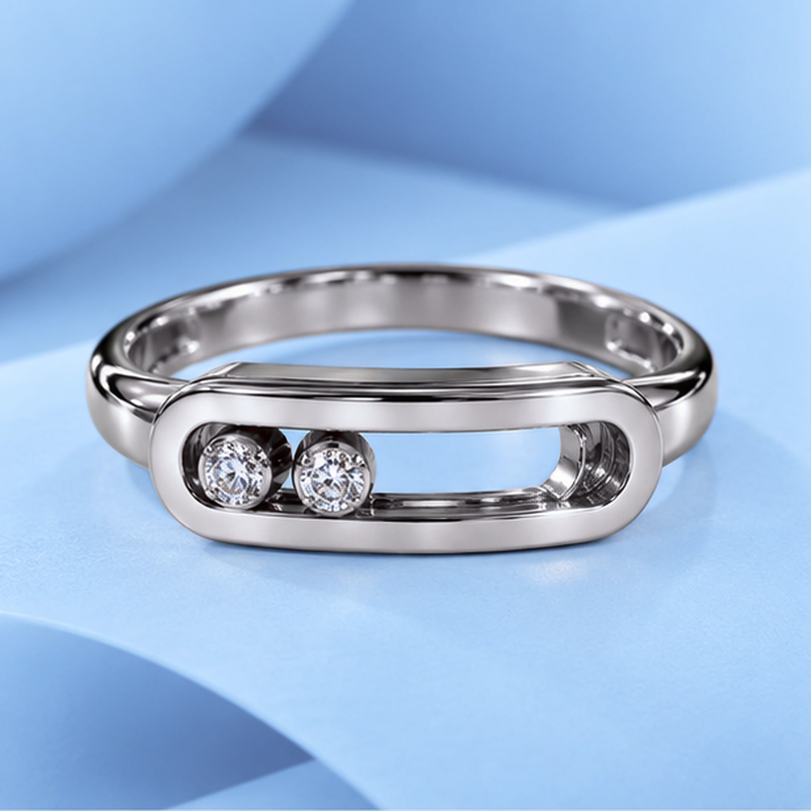 Gold ring with diamonds in the style of messika