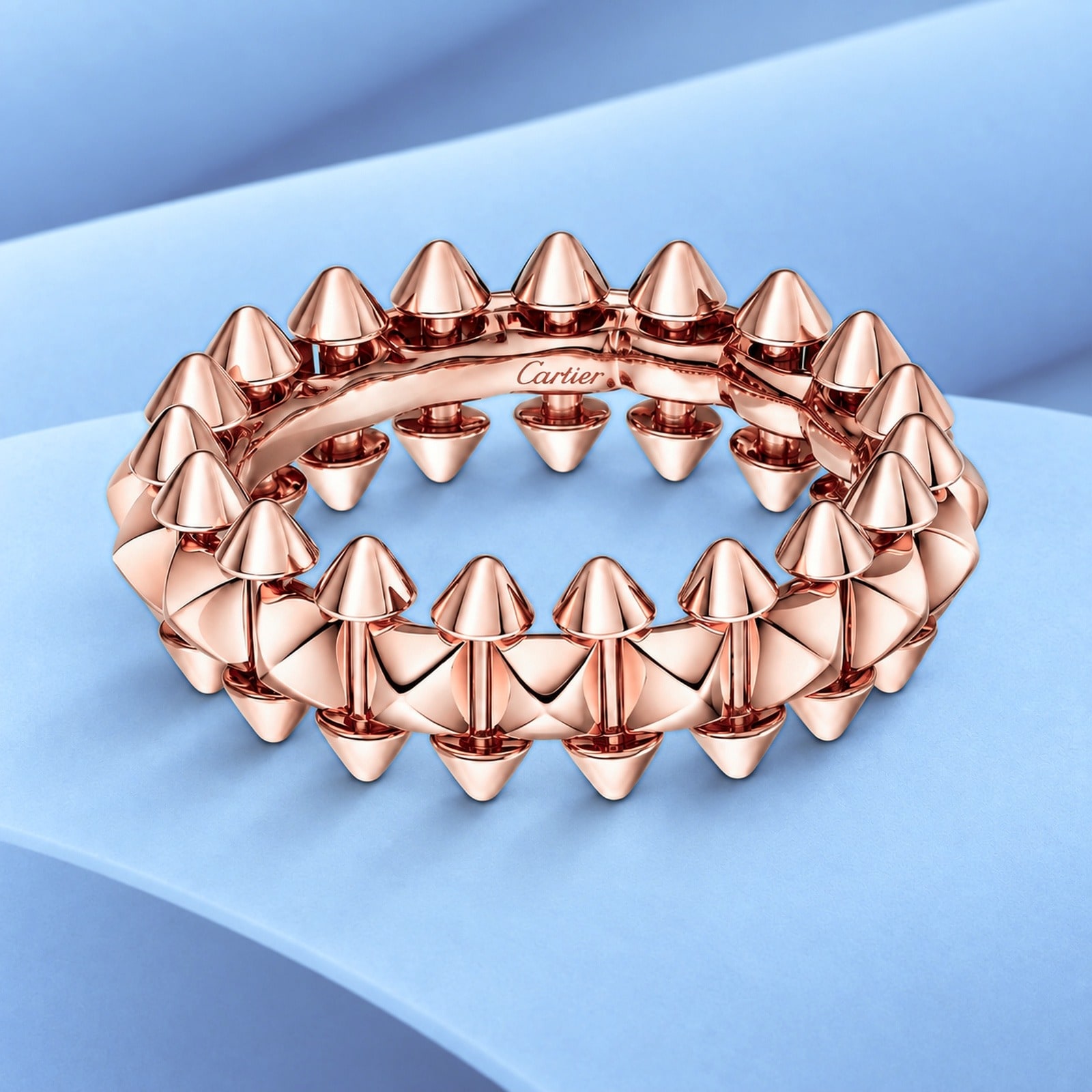 Gold ring in the style of cartier