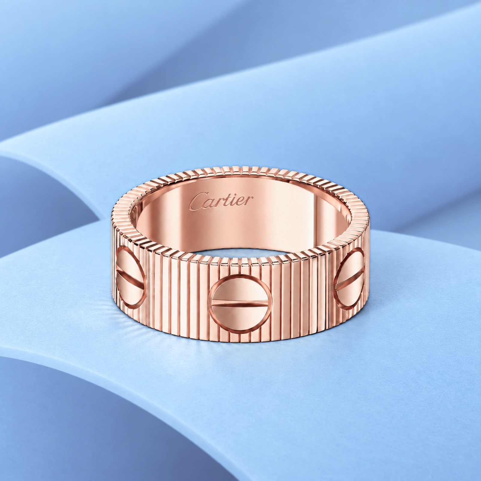 Gold ring in the style of cartier