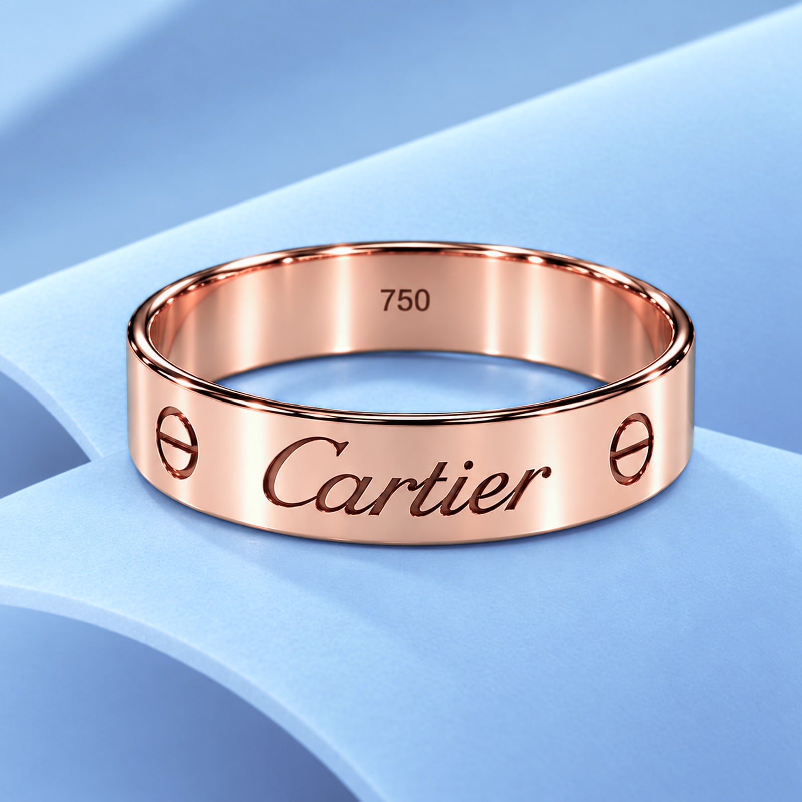 Gold ring in the style of cartier