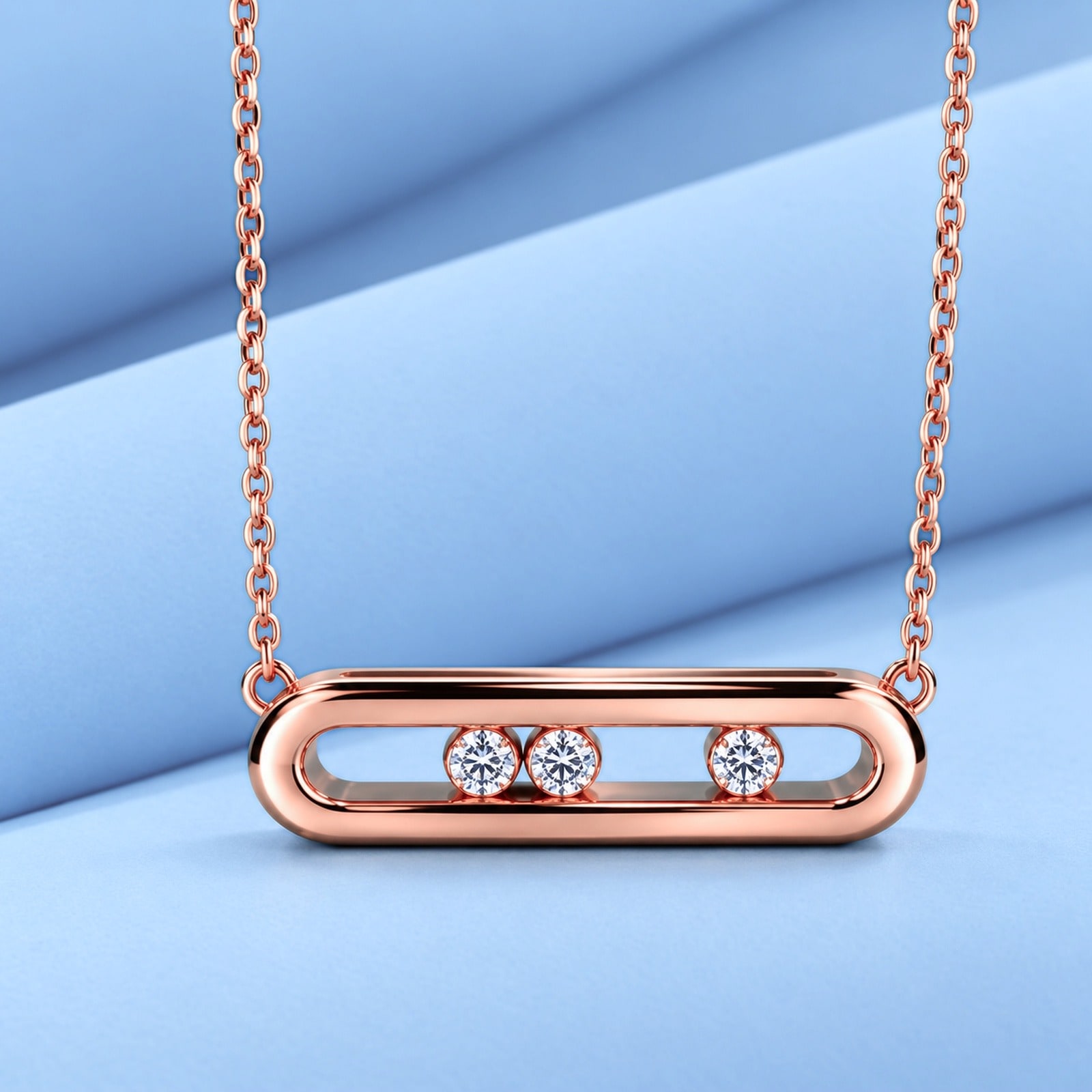 Gold necklace with diamonds in the style of messika