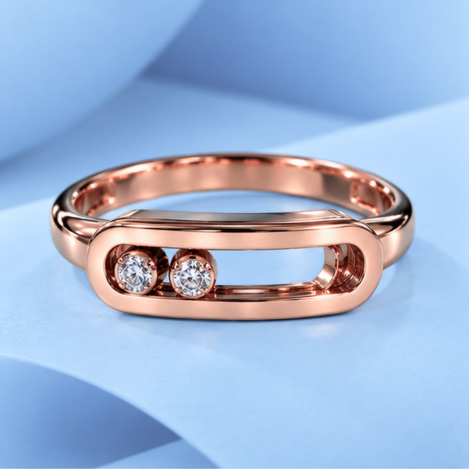 Gold ring with diamonds in the style of messika