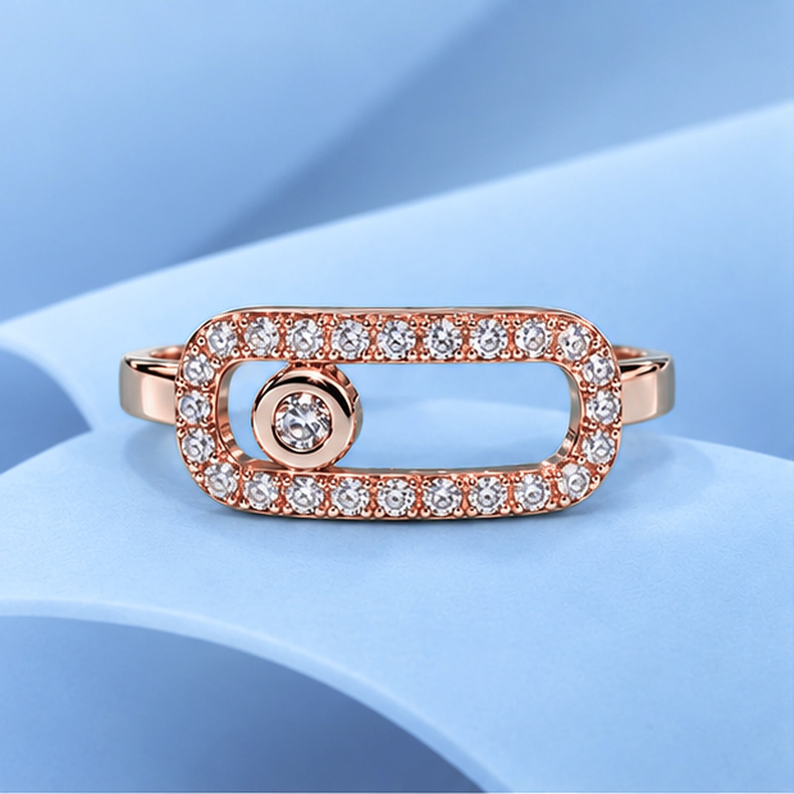 Gold ring with diamonds in the style of messika
